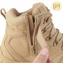 Kit Bota Tática Militar Volmar Masculina em Couro Legítimo e Nylon + BRINDES: Cinto, Carteira e Relógio Tático